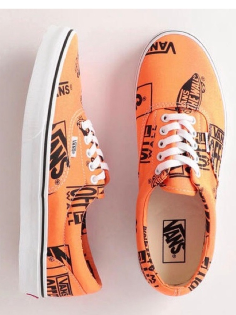 Vans Orange Logo Print Era Sneakers